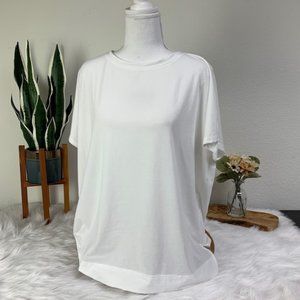NWT White Active Short Sleeve Top T-Shirt Large - All In Motion